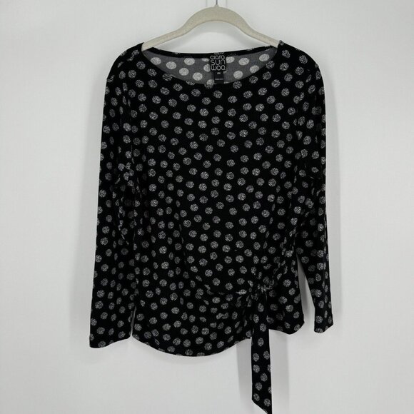 clara sun woo Tops - Clara Sun Woo top shirt Women’s medium black polka dot office career business